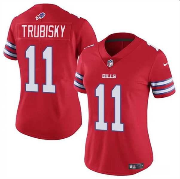 Womens Buffalo Bills #11 Mitch Trubisky Red Vapor Stitched Football Jersey Dzhi